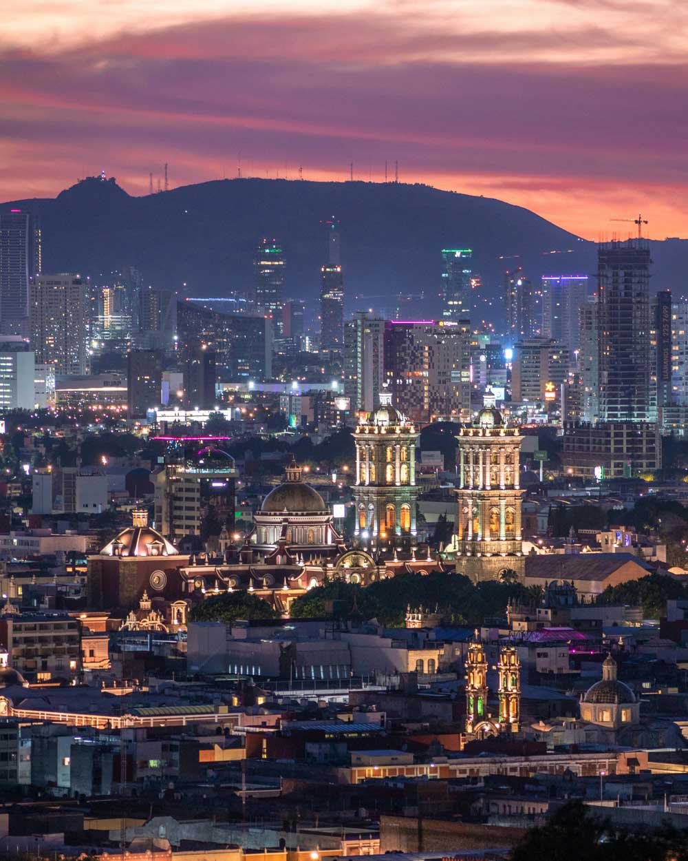 foto de atardecer en puebla